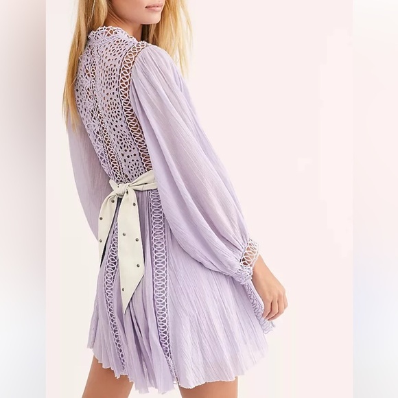 Free People One Karma Lace Long Sleeve Mini Dress - Picture 3 of 13
